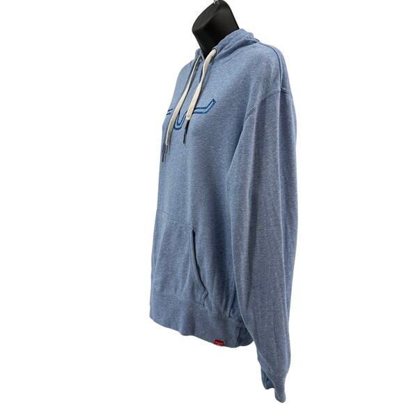 Kimes Ranch Hoodie WMNS M Light Blue Pullover French Terry Drawstring Sweatshirt - Picture 3 of 5